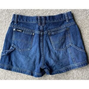Vintage FUBU Women's Denim Blue Jean Hip Hop Street Wear‎ Shorts Size 3/4 90's